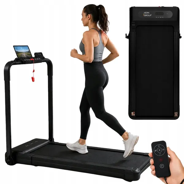 Összecsukható elektromos futópad, 12 km/h, 120 kg, távirányítóval