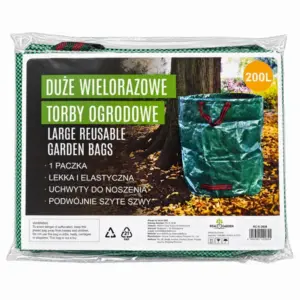 Összehajtható kerti hulladékgyűjtő zsák, 200 l, erősített fogantyúkkal
