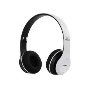 P47 vezeték nélküli Bluetooth fejhallgató mikrofonnal, fehér