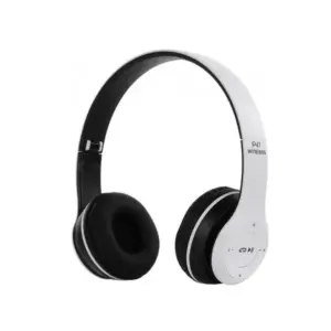 P47 vezeték nélküli Bluetooth fejhallgató mikrofonnal, fehér