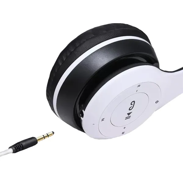 P47 vezeték nélküli Bluetooth fejhallgató mikrofonnal, fehér