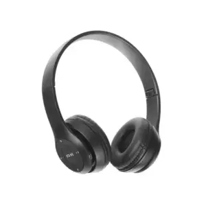 P47 vezeték nélküli Bluetooth fejhallgató mikrofonnal, FM-rádióval, fekete