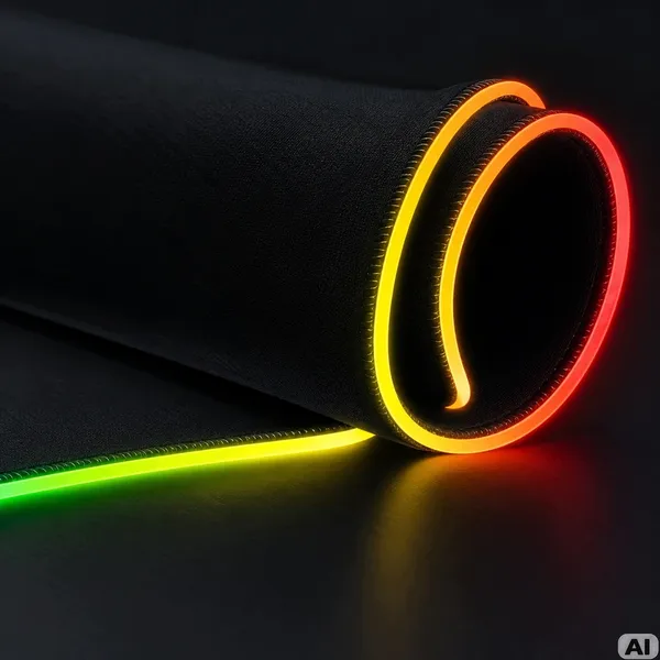 RGB világítású XXL egérpad játékhoz, 90 × 40 cm, USB, fekete