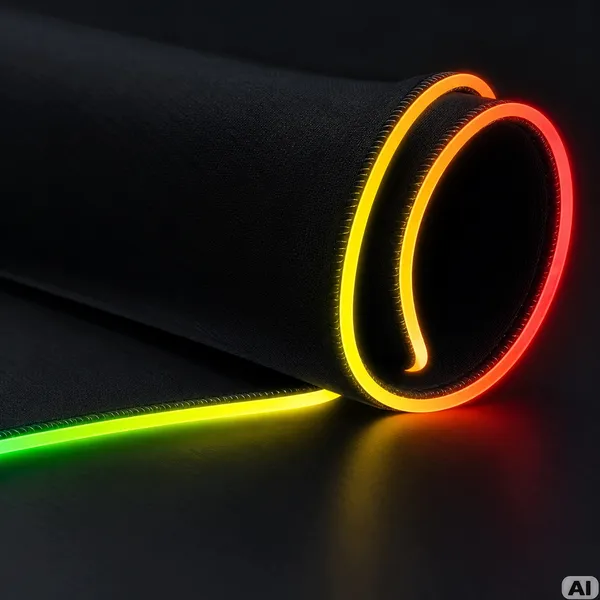 RGB világítású XXL egérpad játékhoz, 90 × 40 cm, USB, fekete