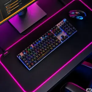RGB világítású XXL egérpad játékhoz, 90 × 40 cm, USB, fekete