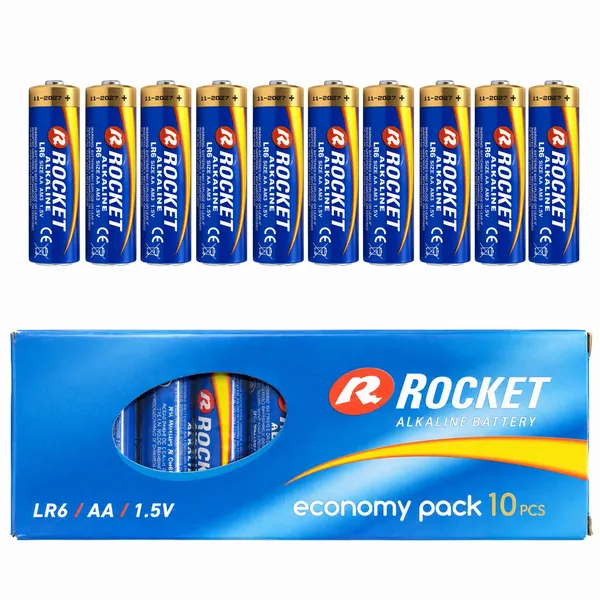 Rocket AA alkáli ceruzaelem, LR06/LR6, 1,5 V, 10 db