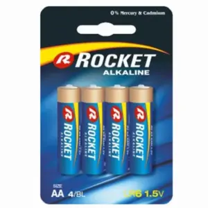 Rocket AA alkáli ceruzaelem, LR06/LR6, 1,5 V, 4 db