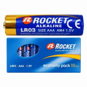 Rocket AAA alkáli elem LR03, 1,5 V, 10 darabos csomag