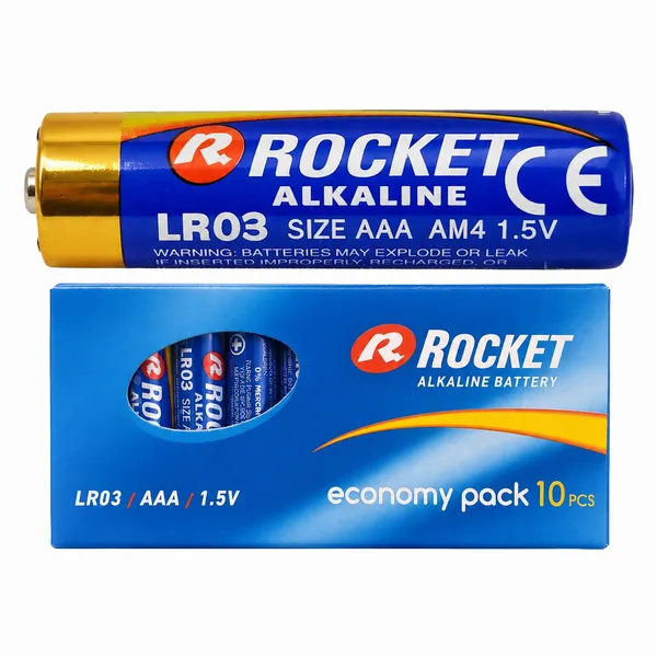 Rocket AAA alkáli elem LR03, 1,5 V, 10 darabos csomag