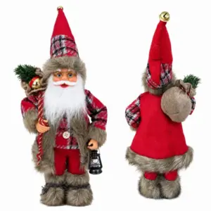 Skandináv Mikulás figura, 60 cm, álló beltéri karácsonyi dekoráció