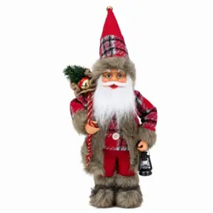 Skandináv Mikulás figura, 60 cm, álló beltéri karácsonyi dekoráció