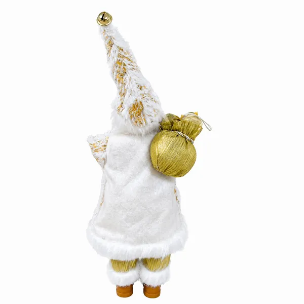 Skandináv Mikulás figura, fehér-arany, 60 cm, álló karácsonyi dekoráció