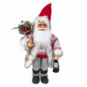 Skandináv stílusú álló Mikulás-figura, 60 cm – karácsonyi dekoráció