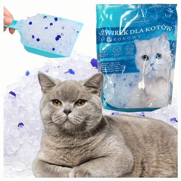 Szilikagél macskaalom, 3,8 l, 1,5 kg, pormentes, nem csomósodó
