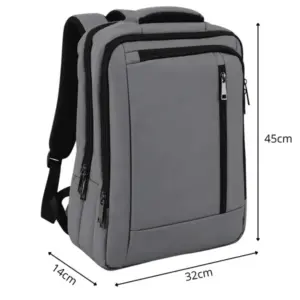 Szürke utazó hátizsák laptoptartóval és USB-porttal, 19 l