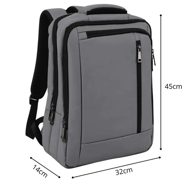 Szürke utazó hátizsák laptoptartóval és USB-porttal, 19 l