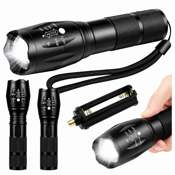 T6 LED taktikai zseblámpa, 10 W, 200 lm, állítható fókusz, IP45
