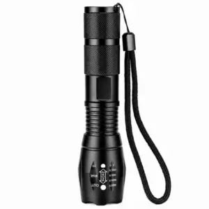 T6 LED taktikai zseblámpa, 10 W, 200 lm, állítható fókusz, IP45