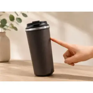 Termobögre 500 ml, tapadókorongos talppal, rozsdamentes acél, barna