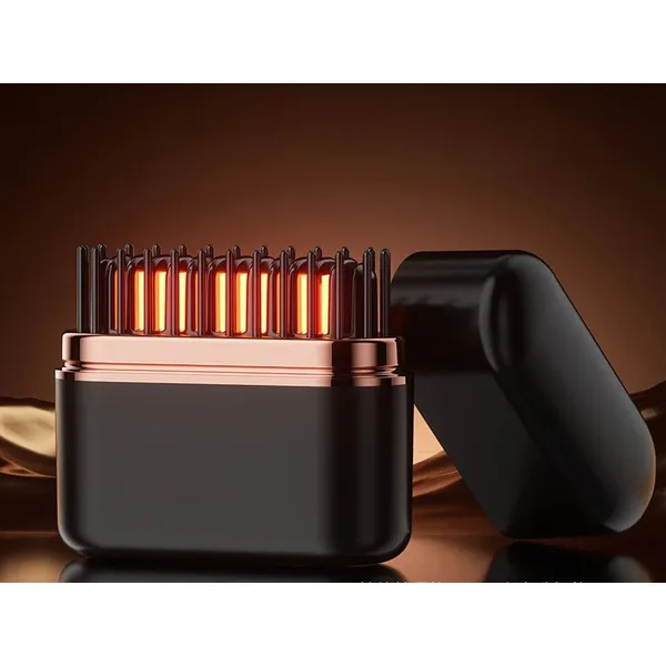 Vezeték nélküli hajegyenesítő kefe, USB-C, 160–200 °C, fekete