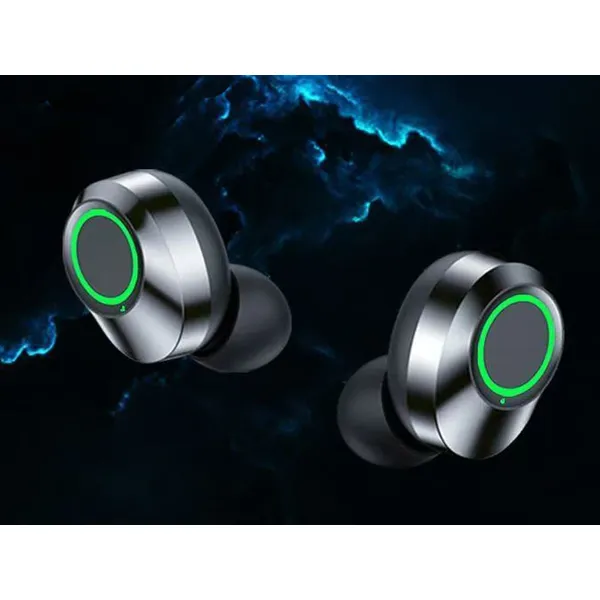 YD03 Bluetooth 5.4 fülhallgató mikrofonnal, LED-kijelzős töltőtokkal, fekete