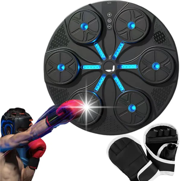 Zenélő bokszpajzs kesztyűvel, 35 cm, 8 sebességfokozat, USB-töltés