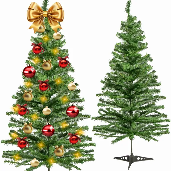 Zöld műfenyő 90 cm, sűrű ágakkal és műanyag talppal