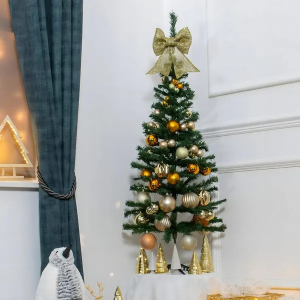 Zöld műfenyő 90 cm, sűrű ágakkal és műanyag talppal